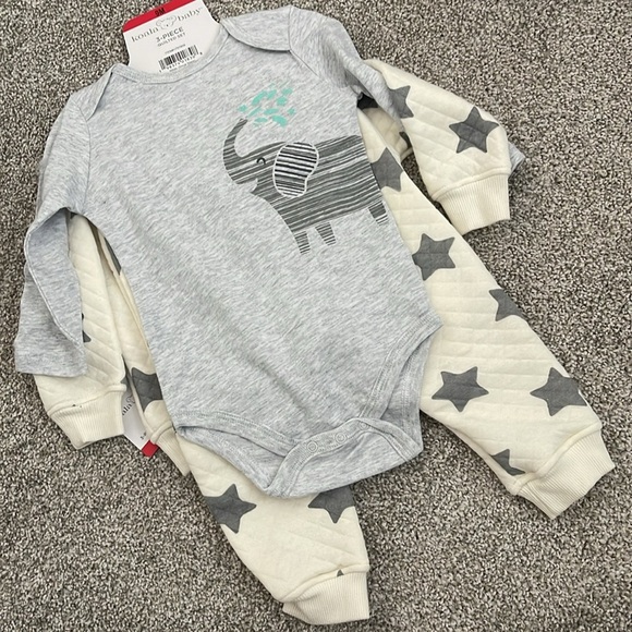 Koala baby Gray Elephant Onesie and Star Pants Set - Picture 2 of 5